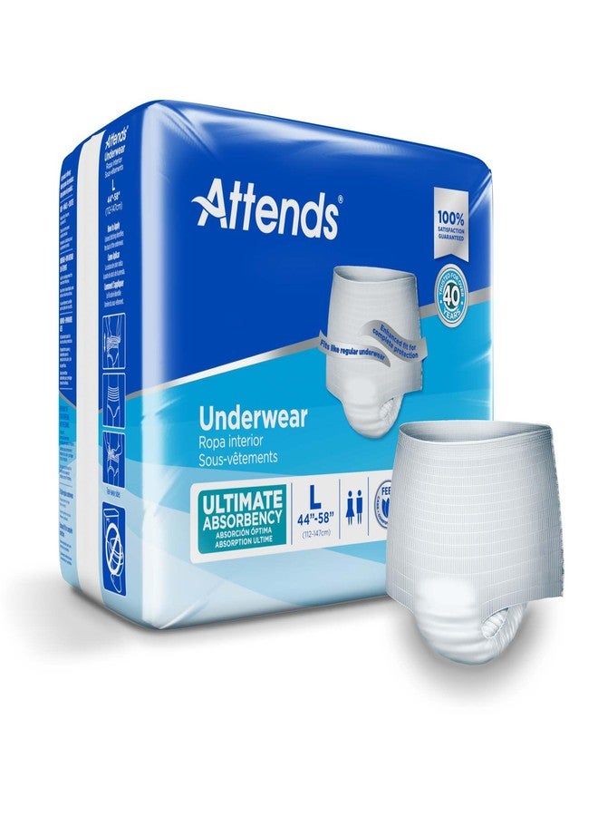 Attends Underwear Super Plus Absorbency - Large 44" - 58" - 18 Count - Image 1